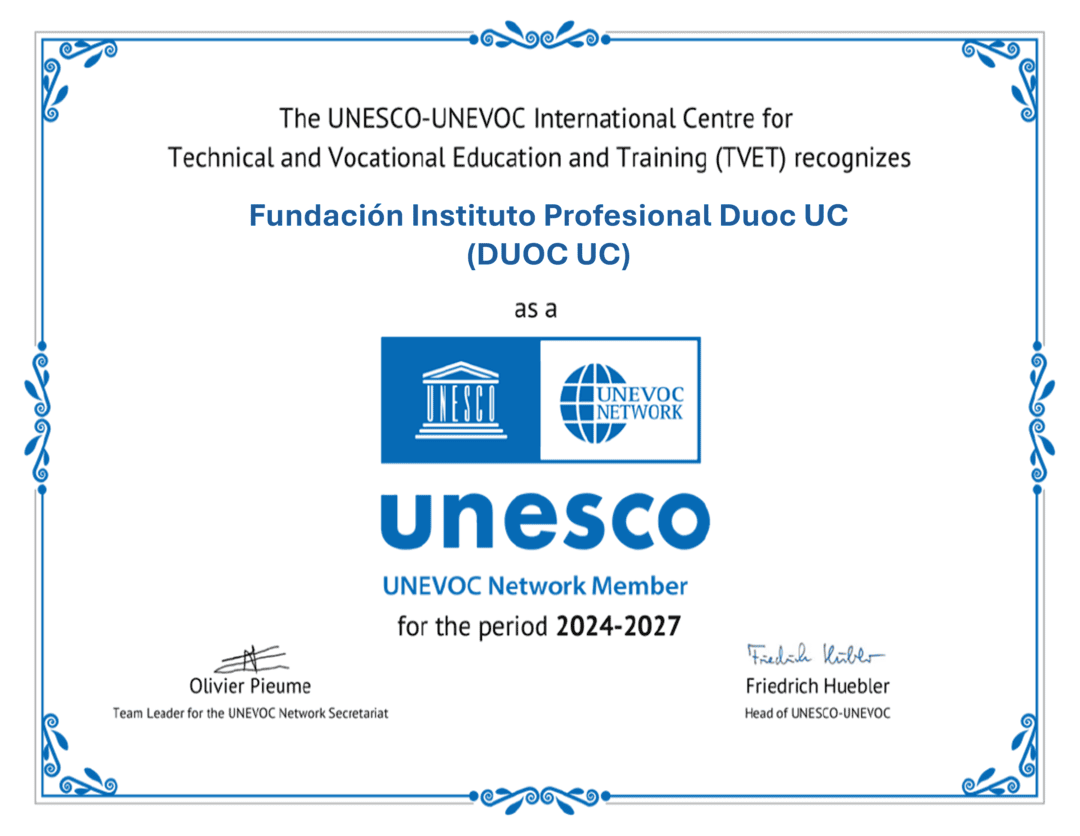 Certificado Duoc UC UNESCO