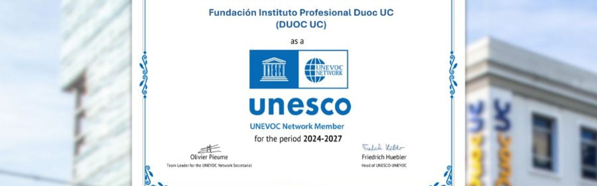 Duoc UC renueva como Centro UNESCO